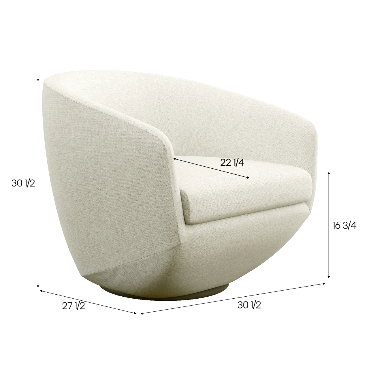 Akira Lounge Chair Off White - Image 5