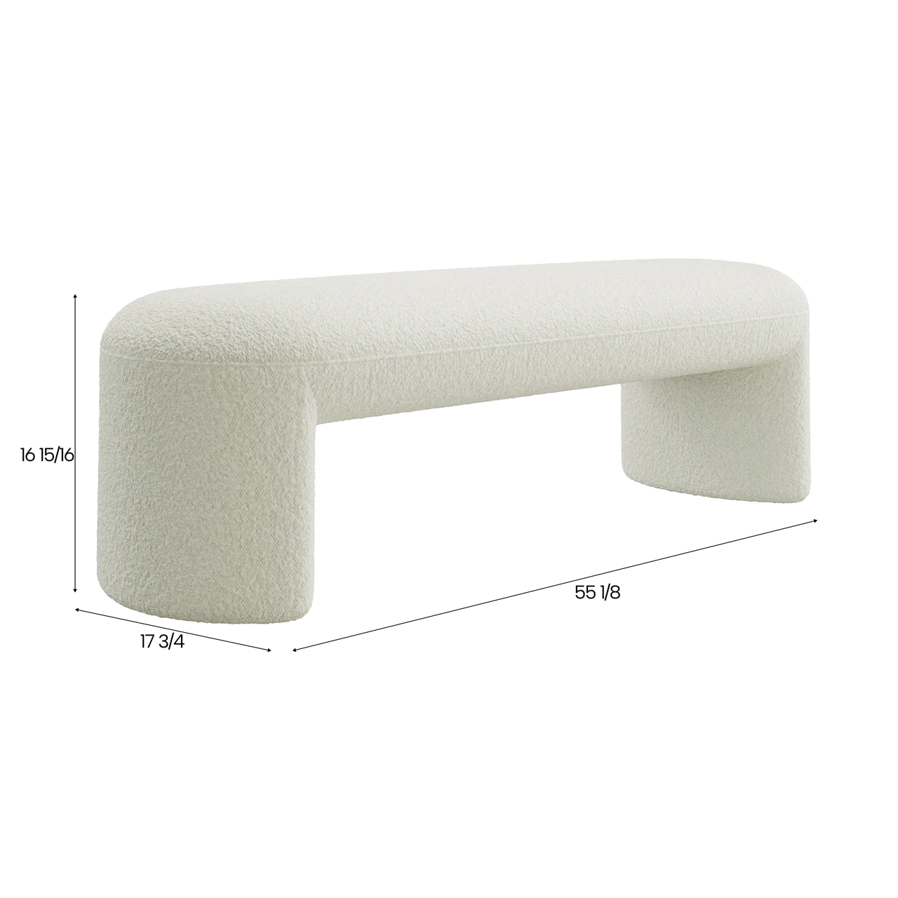 Boba Bench White Boucle - Image 4