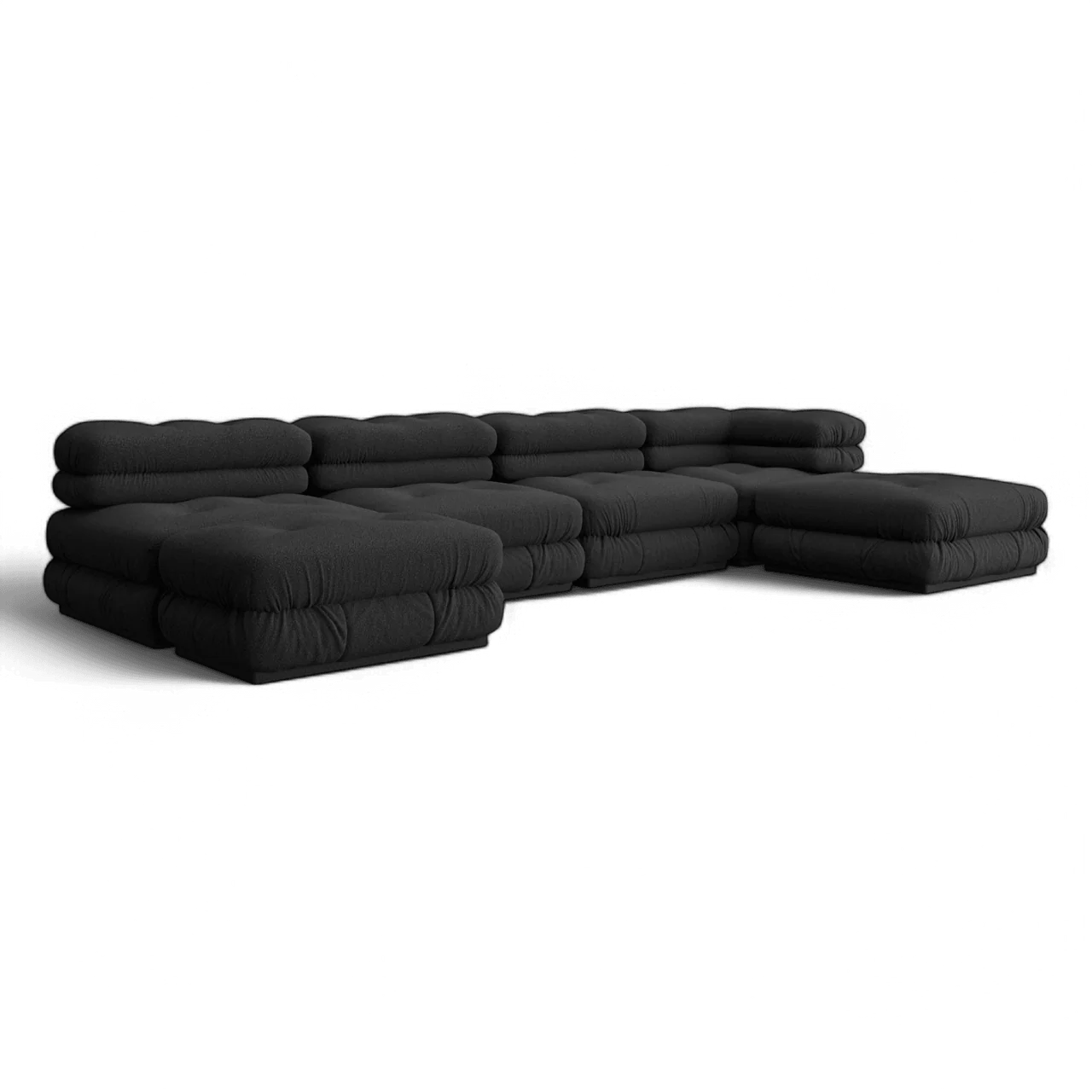 Cloud Sectional Sofa Black Boucle - Image 5