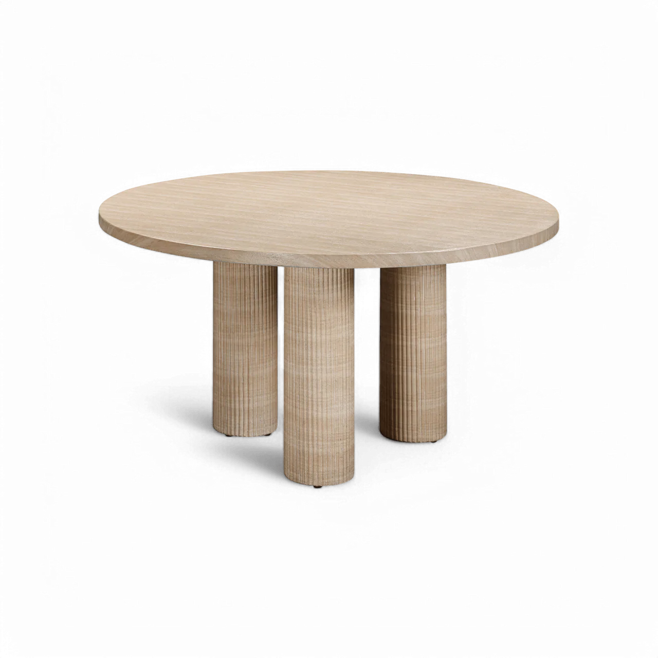 Orbit Travertine Indoor / Outdoor Round Dining Table - Image 2