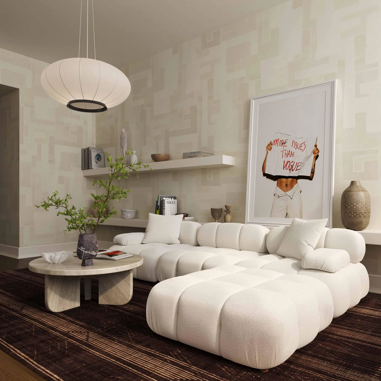 Solace Off White Modular Ottoman - Image 3