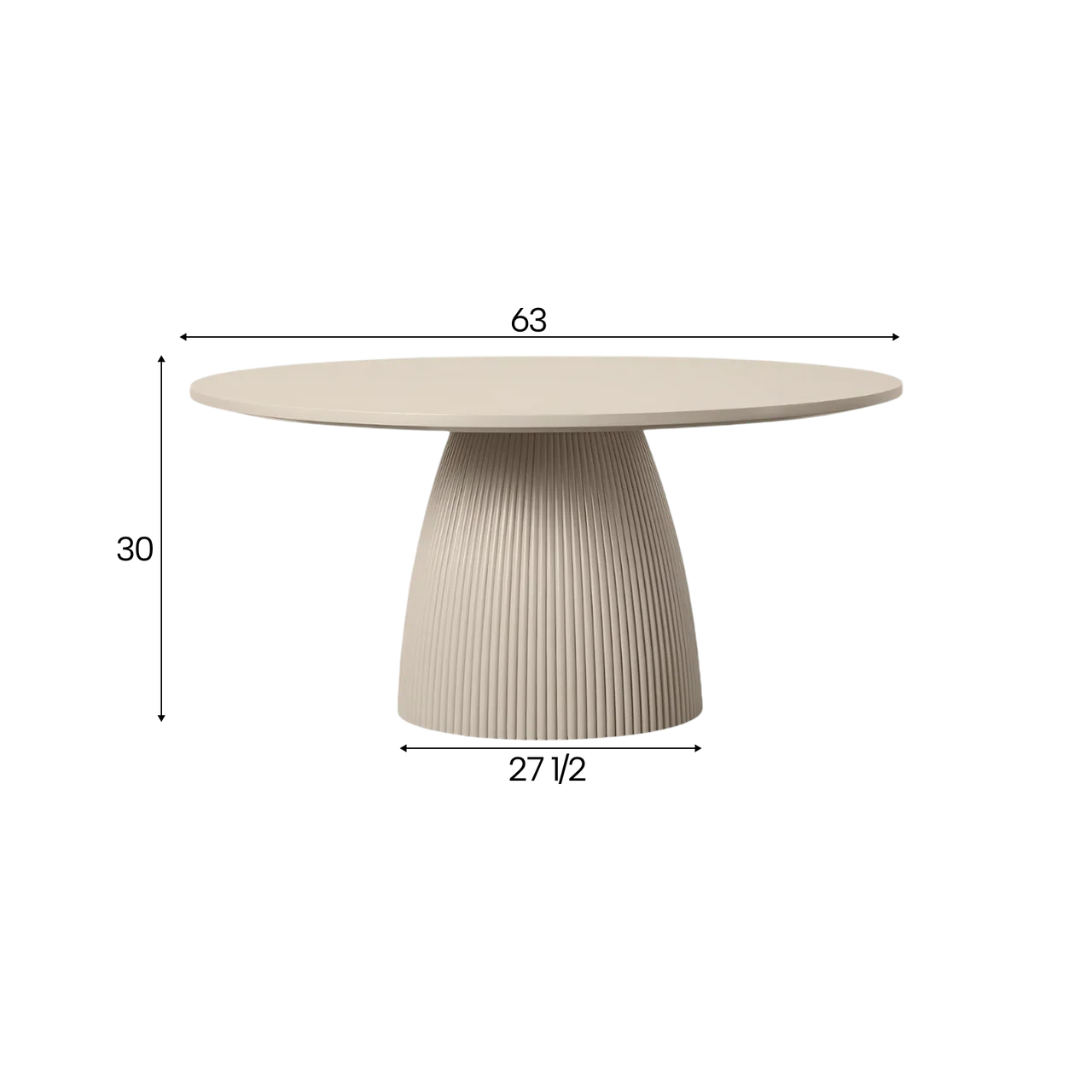 Oxford Round Dining Table Alabaster - Image 3