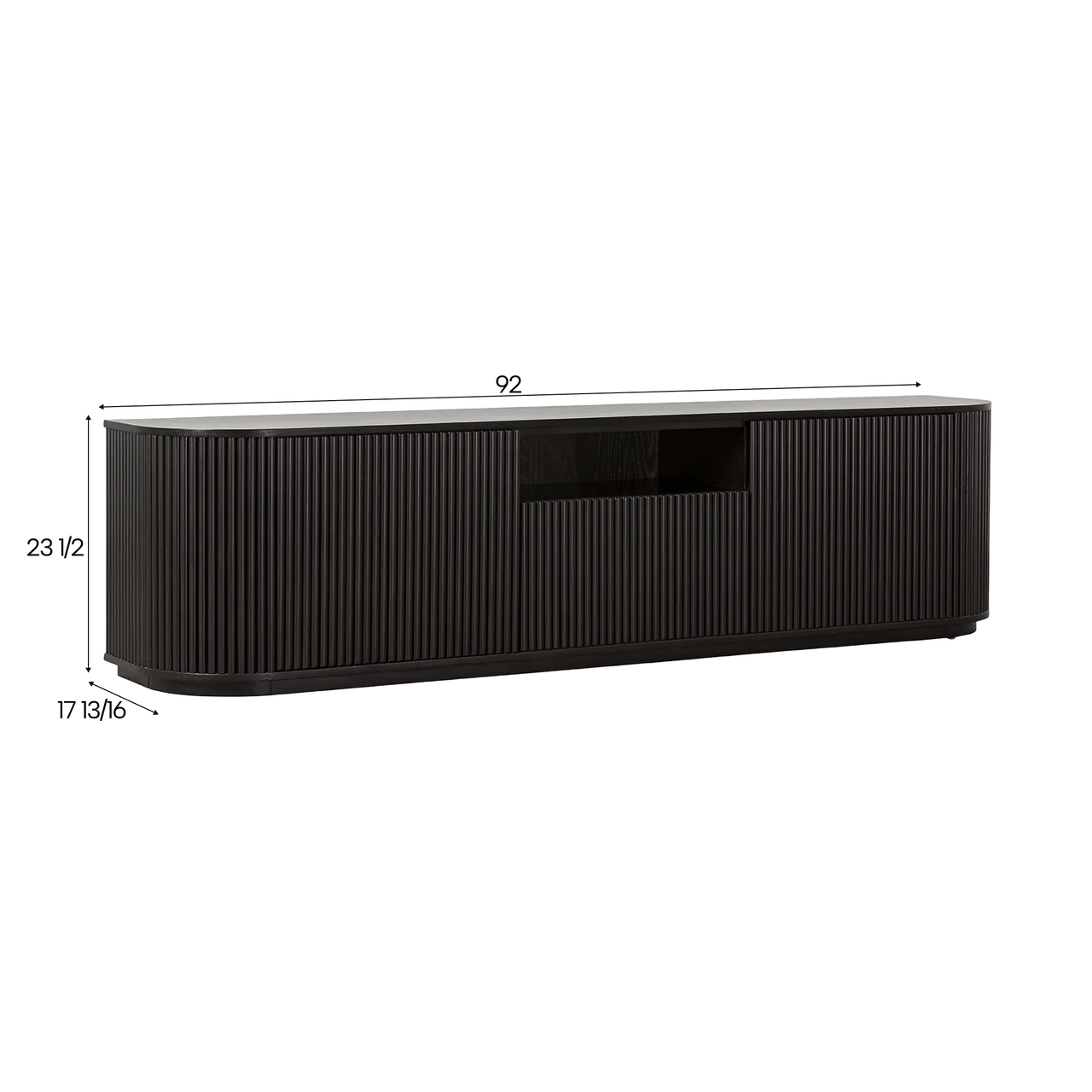 Oxford TV Stand Black Wood - Image 3