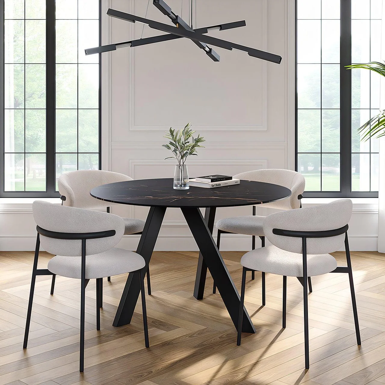 Robbie Round Dining Table Black - Image 3
