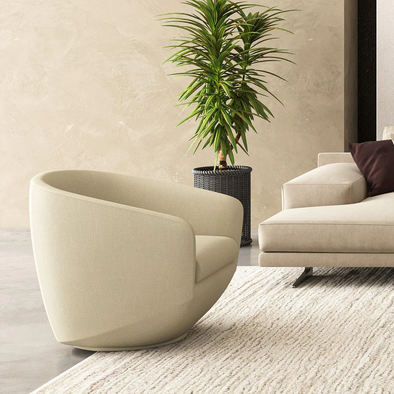 Akira Lounge Chair Off White - Image 4
