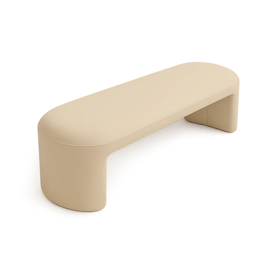 Boba Bench Beige Velvet - Image 2
