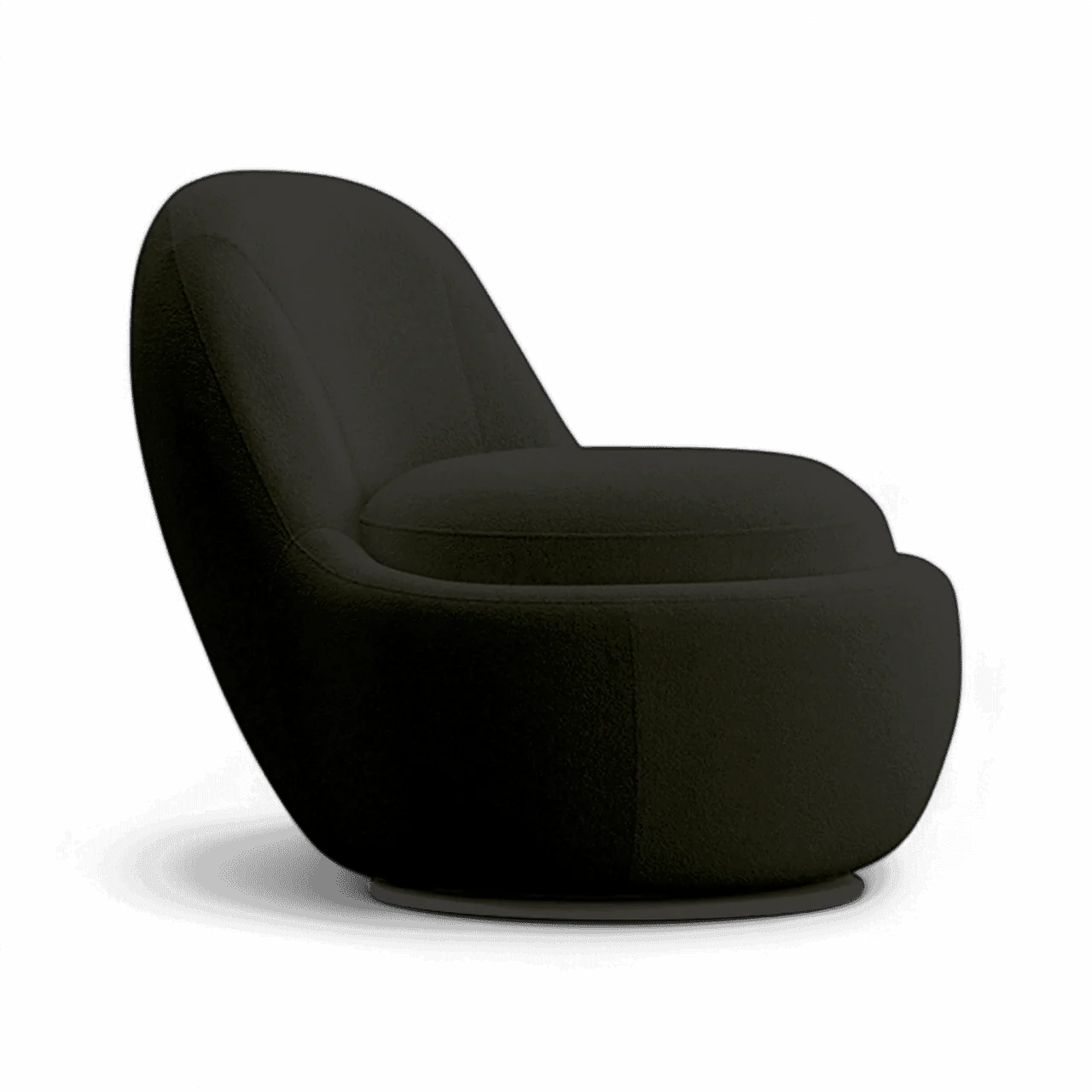 Boba Swivel Lounge Chair Black Boucle - Image 3