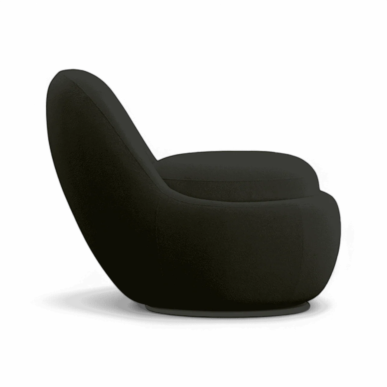 Boba Swivel Lounge Chair Black Boucle - Image 2