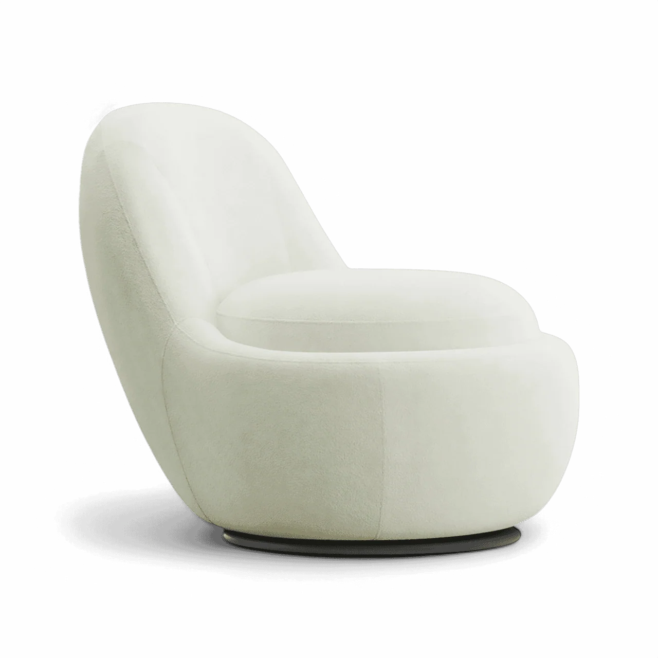 Boba Swivel Lounge Chair White Boucle - Image 4