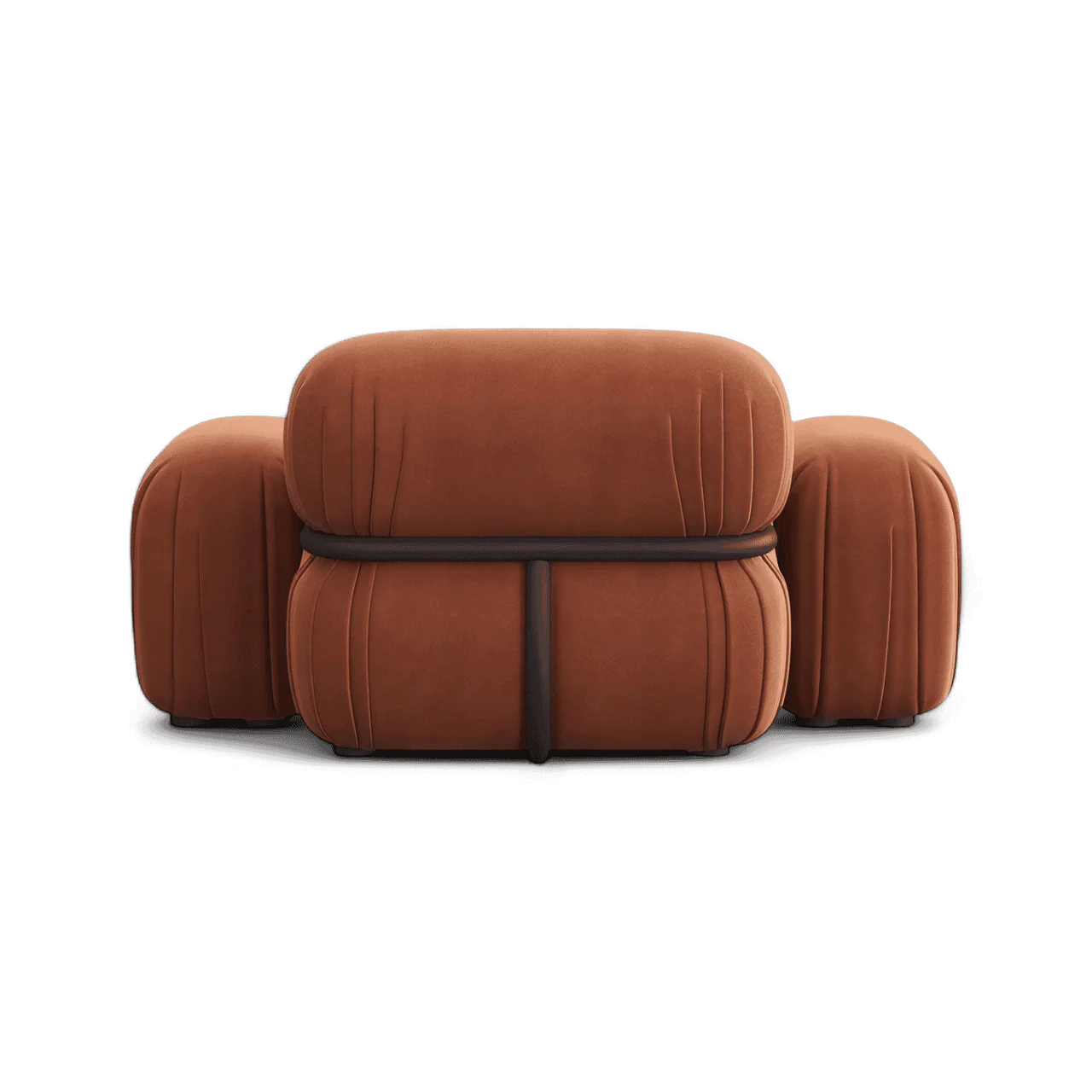 Dune Lounge Chair Terracotta Velvet - Image 4