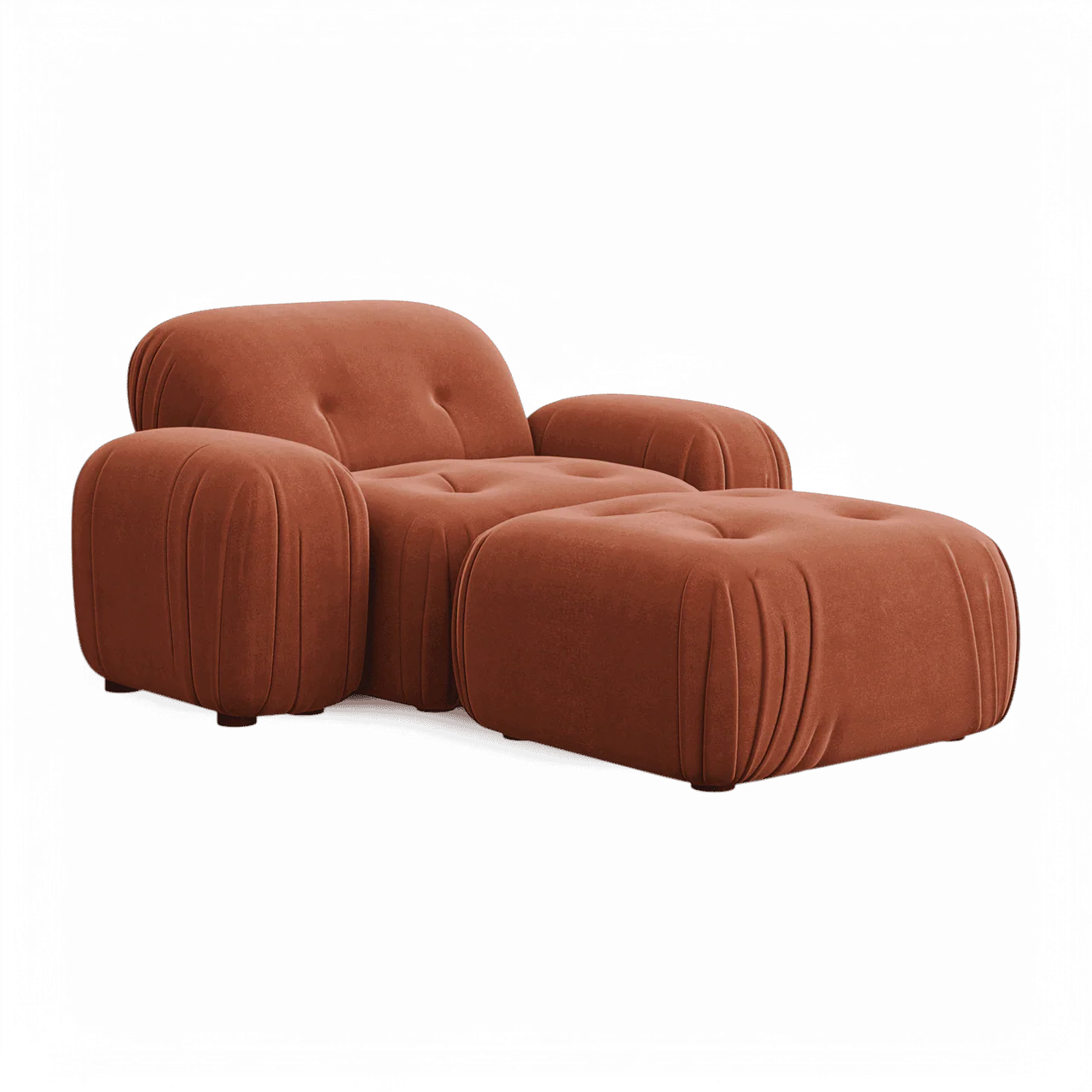 Dune Lounge Chair Terracotta Velvet - Image 3