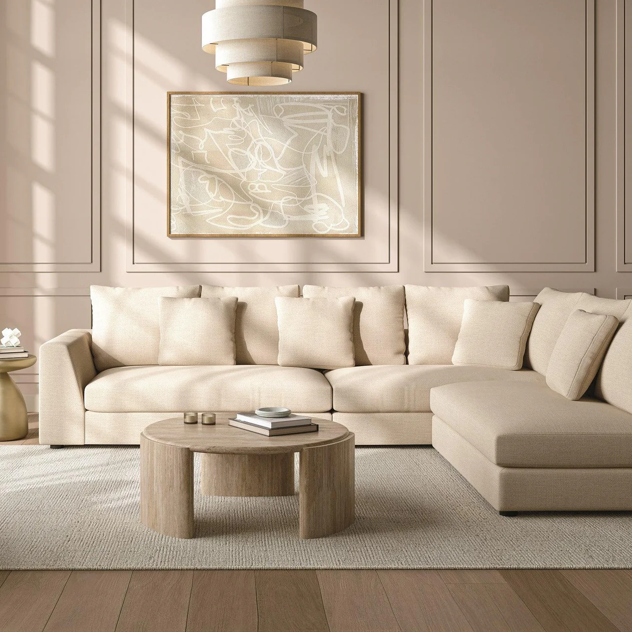 Gianni Sectional Sofa Cream - Image 6
