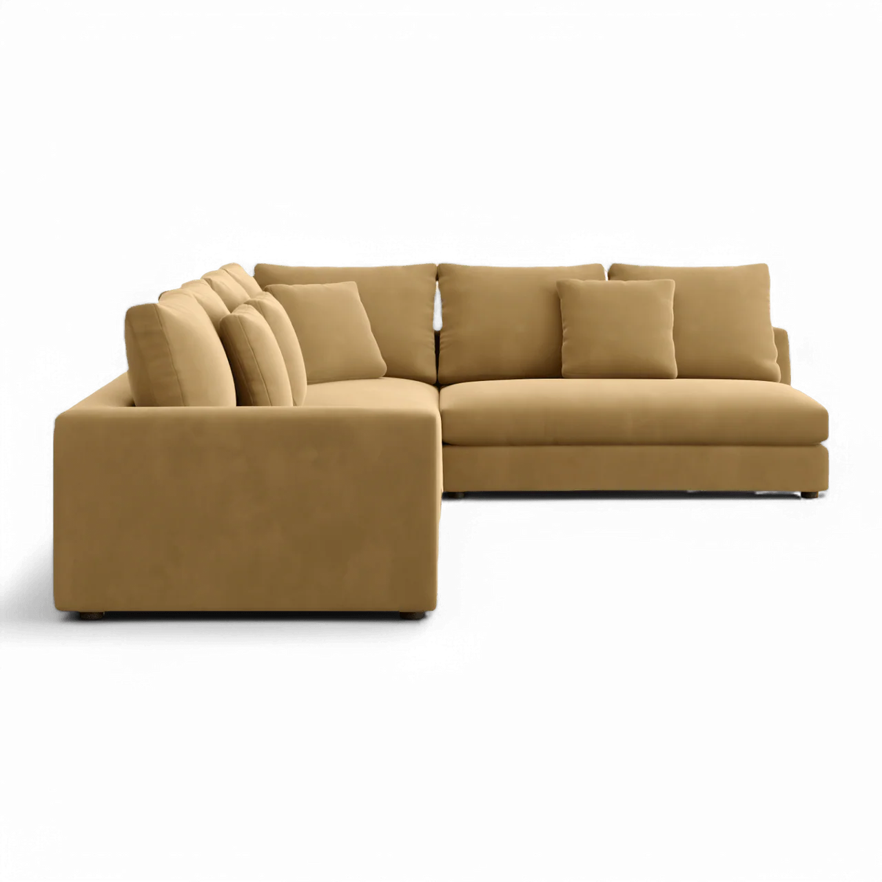 Gianni Sectional Sofa Camel Velvet - Image 2
