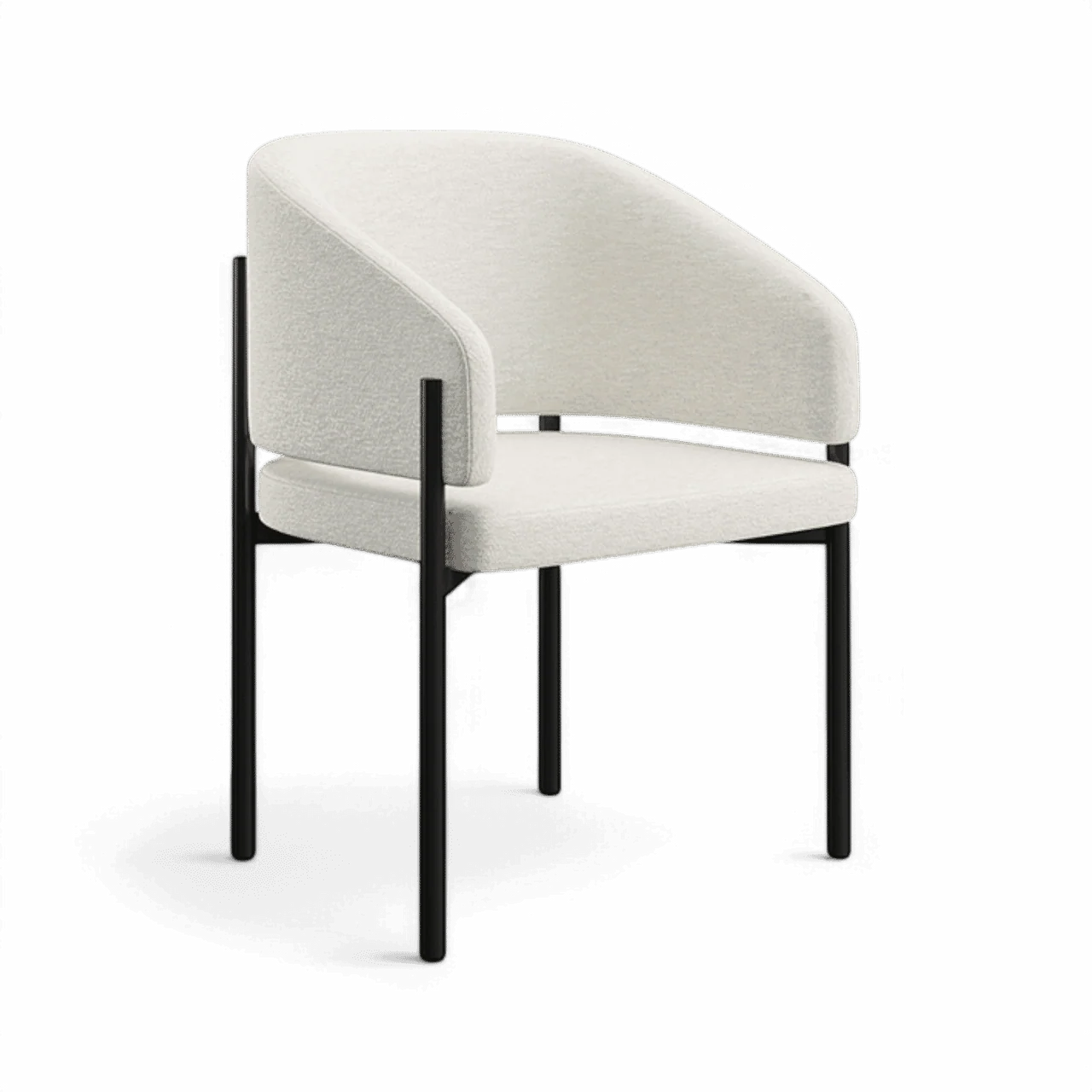 Oxford Dining Chair Off White & Black Frame - Image 3
