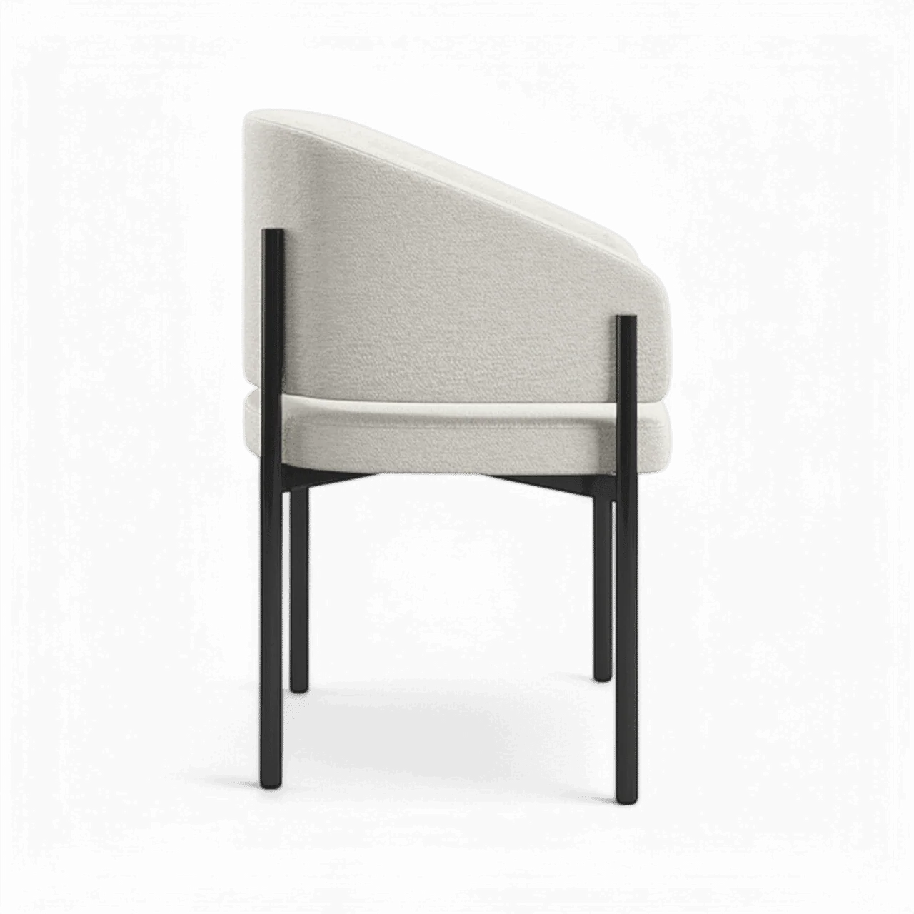 Oxford Dining Chair Off White & Black Frame - Image 6