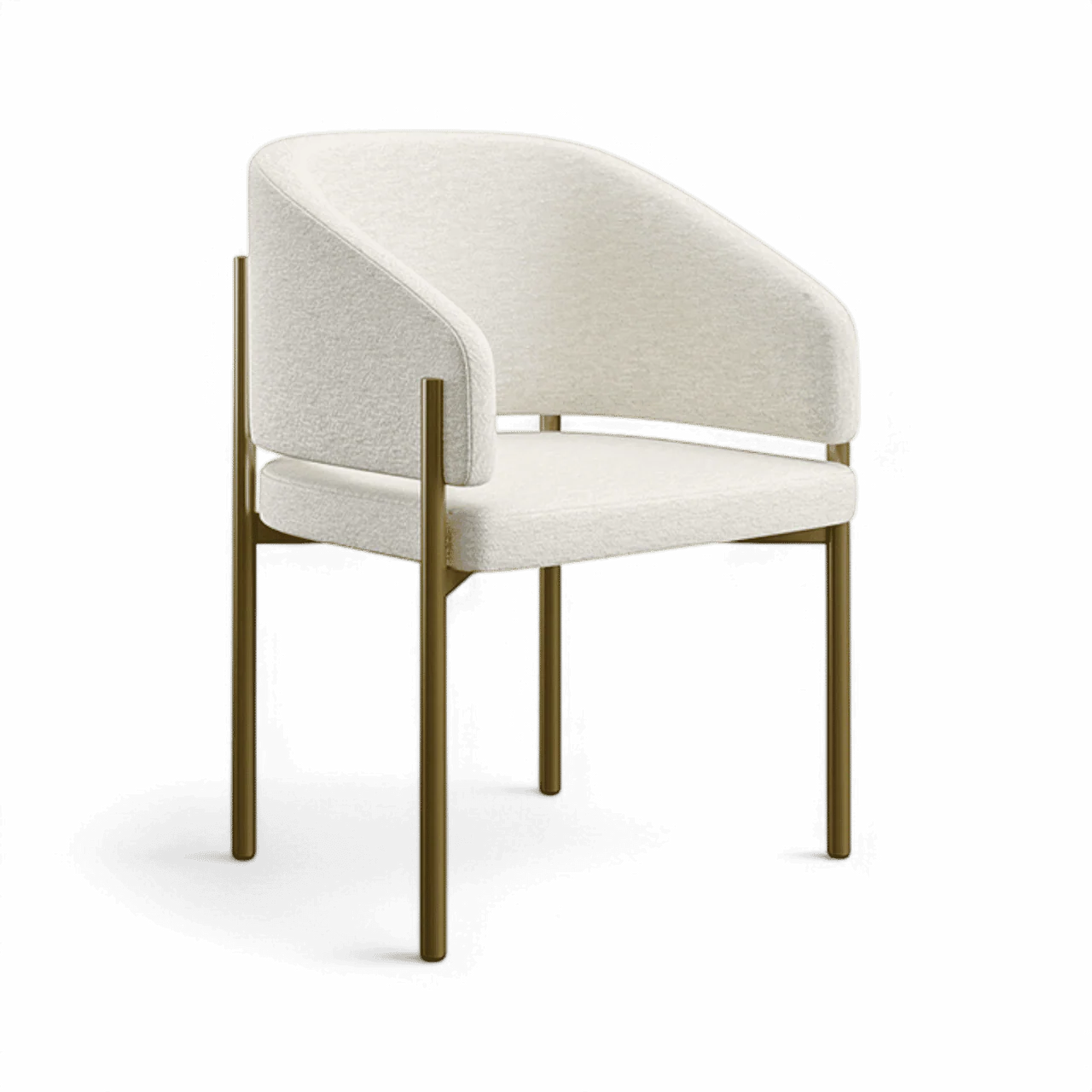 Oxford Dining Chair Off White & Brass Frame - Image 4