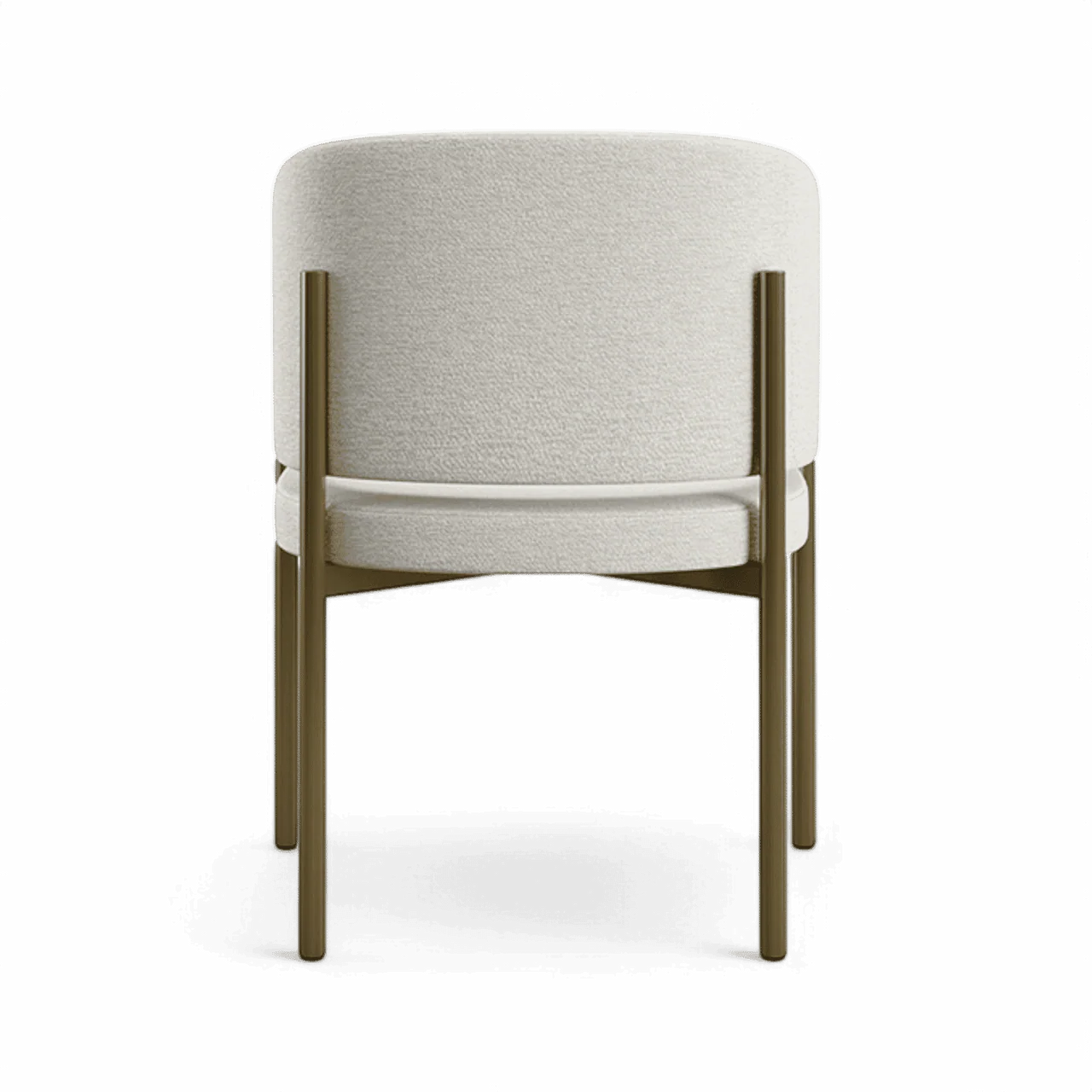 Oxford Dining Chair Off White & Brass Frame - Image 3