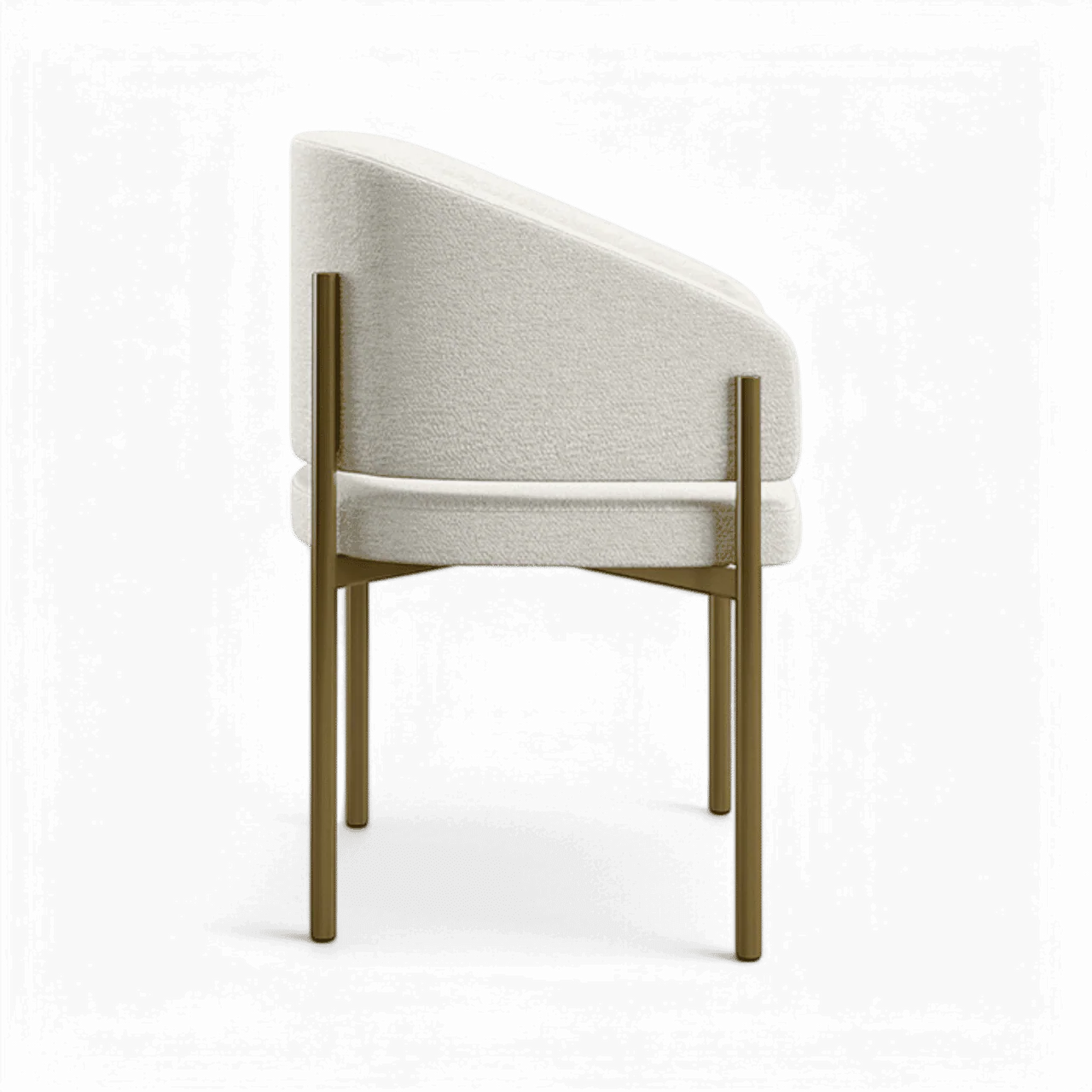 Oxford Dining Chair Off White & Brass Frame - Image 2