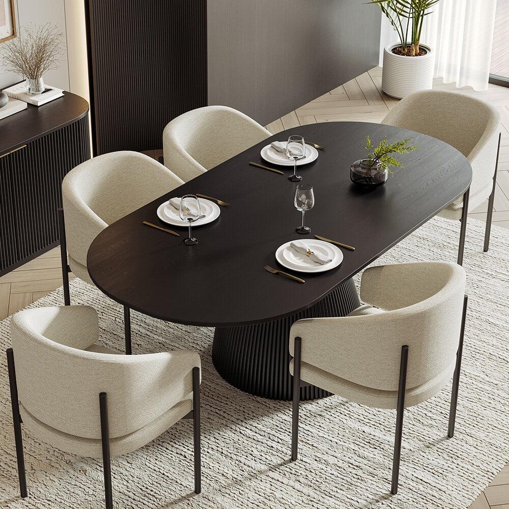 Oxford Dining Chair Off White & Black Frame - Image 5