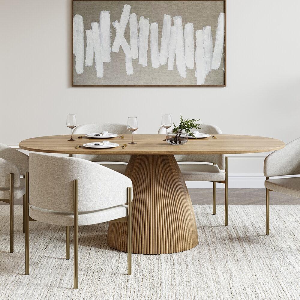 Oxford Dining Chair Off White & Brass Frame - Image 6