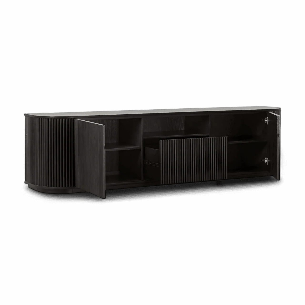Oxford TV Stand Black Wood - Image 2
