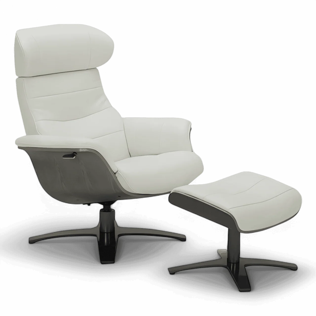 Rowen Ottoman White Gray - Image 2