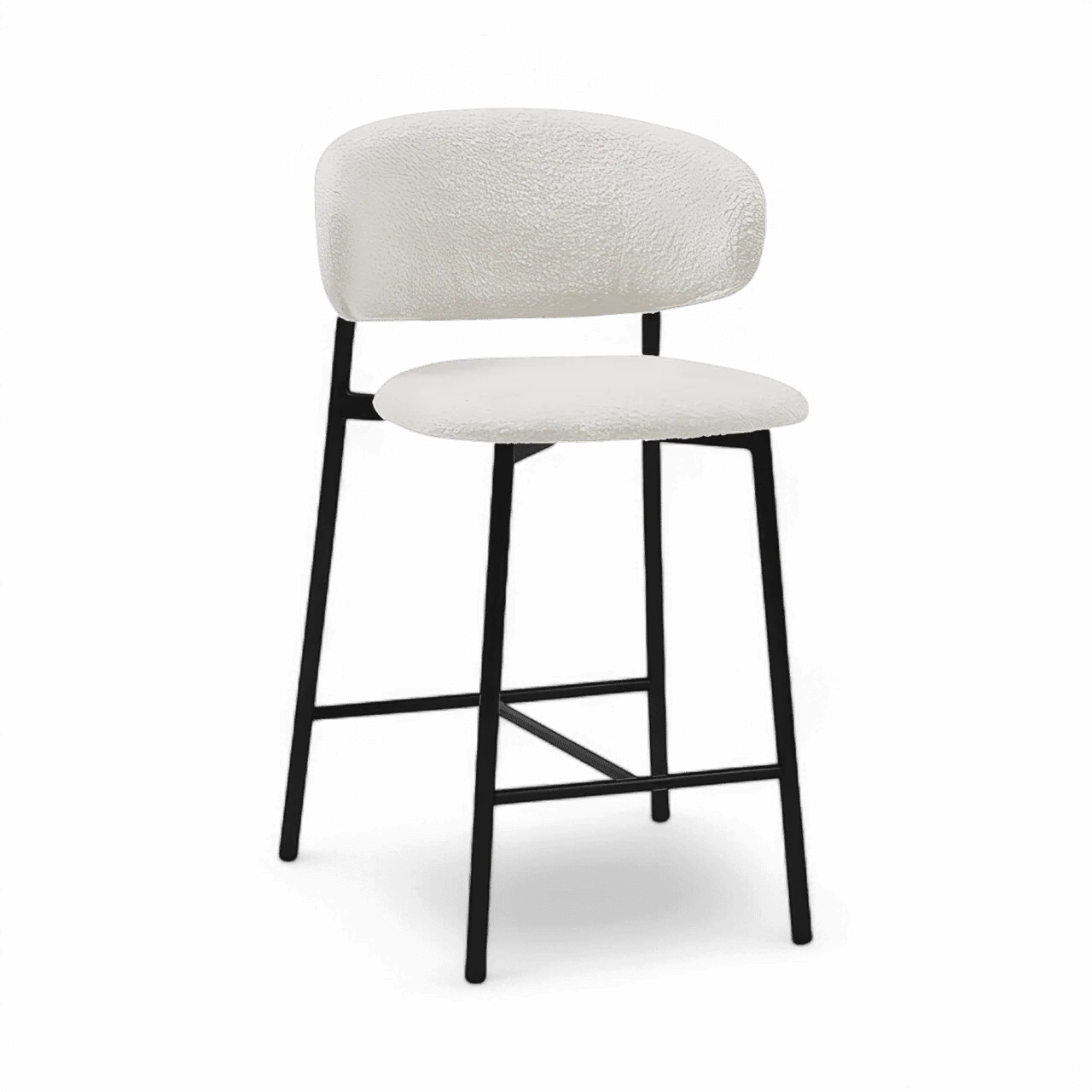Zoya Counter Stool White Boucle - Image 4