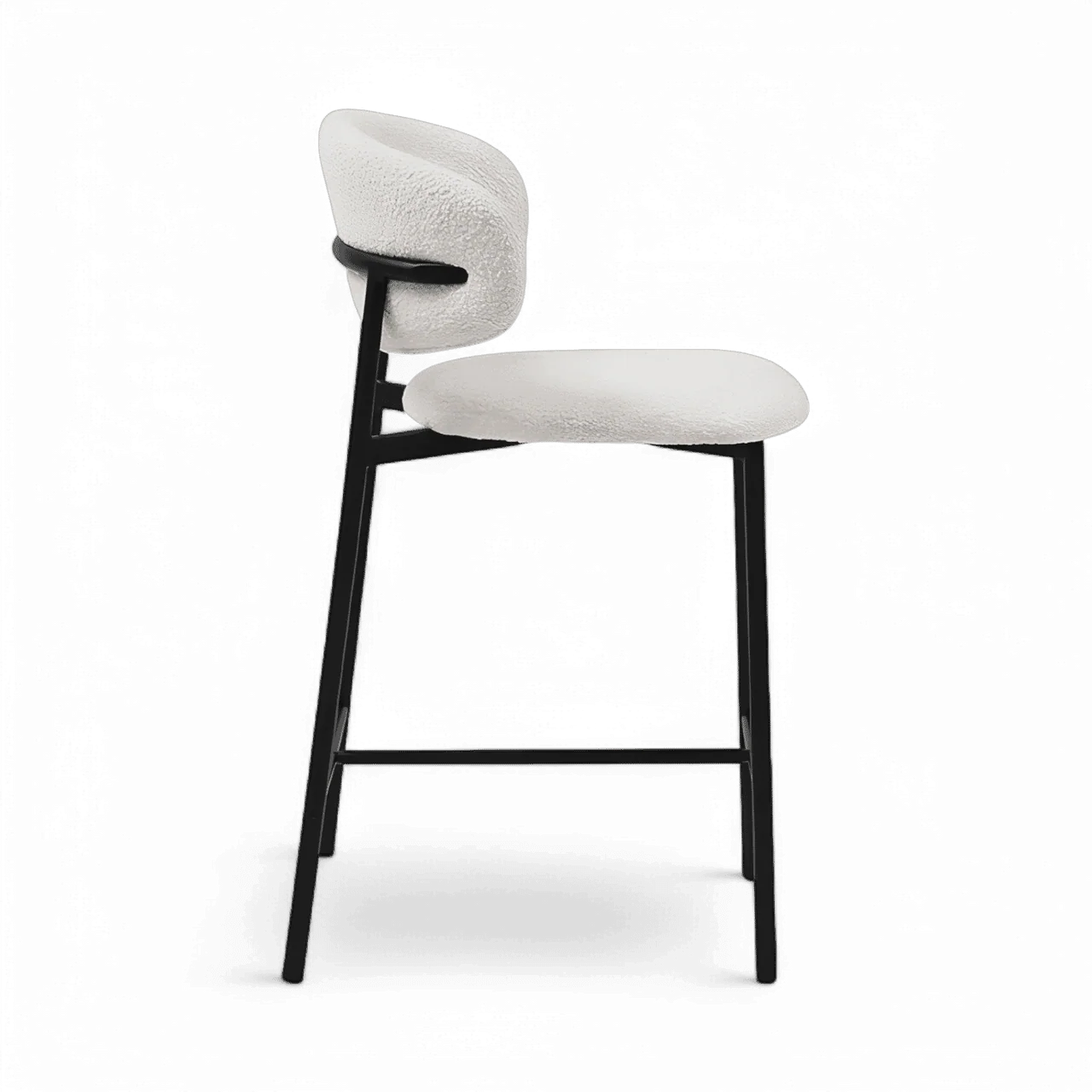 Zoya Counter Stool White Boucle - Image 2