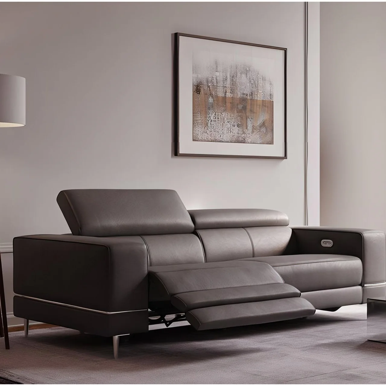 Bergamo Power Motion Sofa Dark Gray - Image 2
