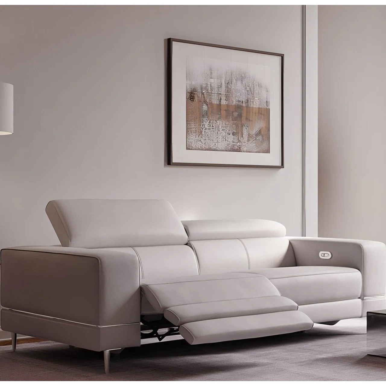 Bergamo Power Motion Sofa Light Gray - Image 2