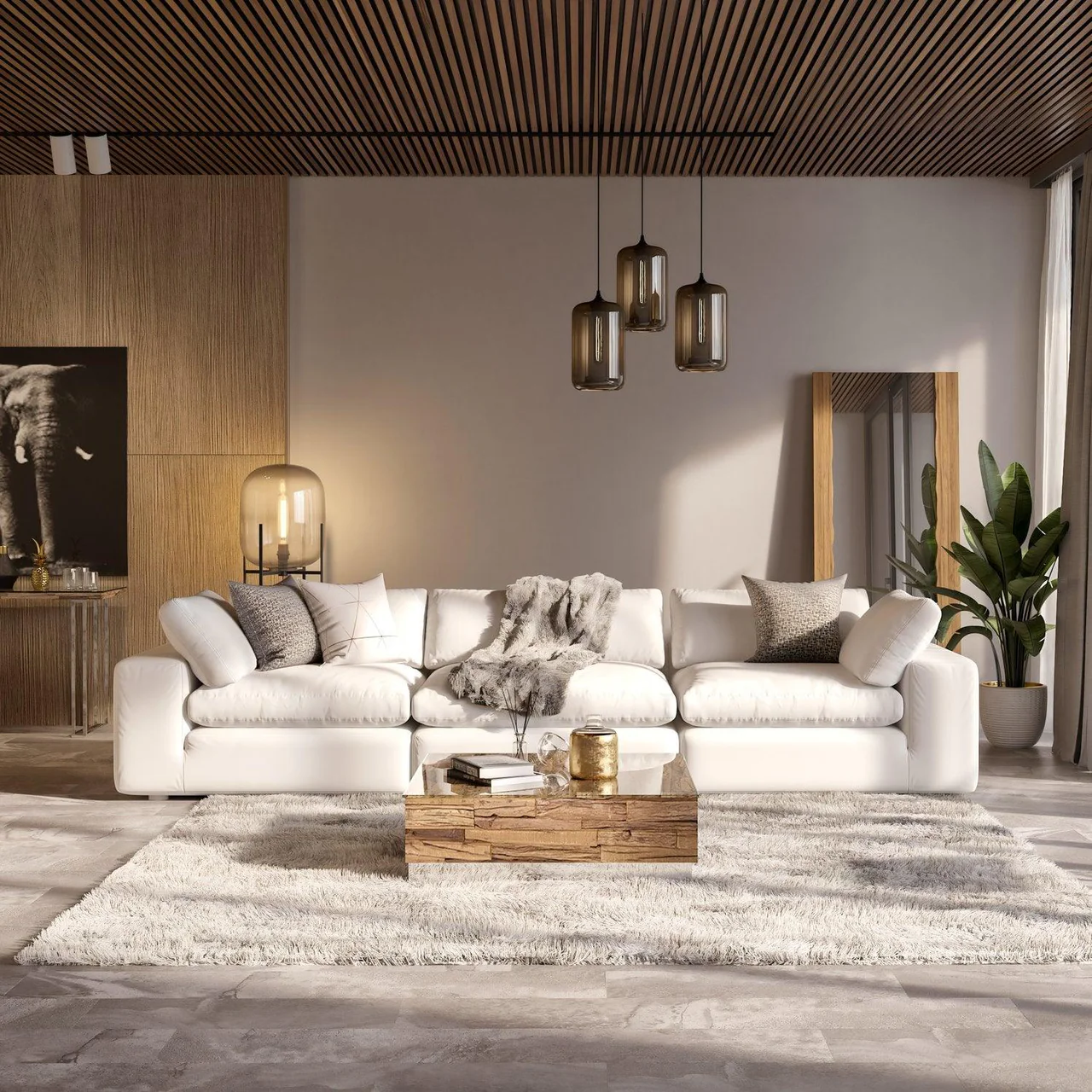 Bloom 3-Piece Modular Sofa White - Image 4