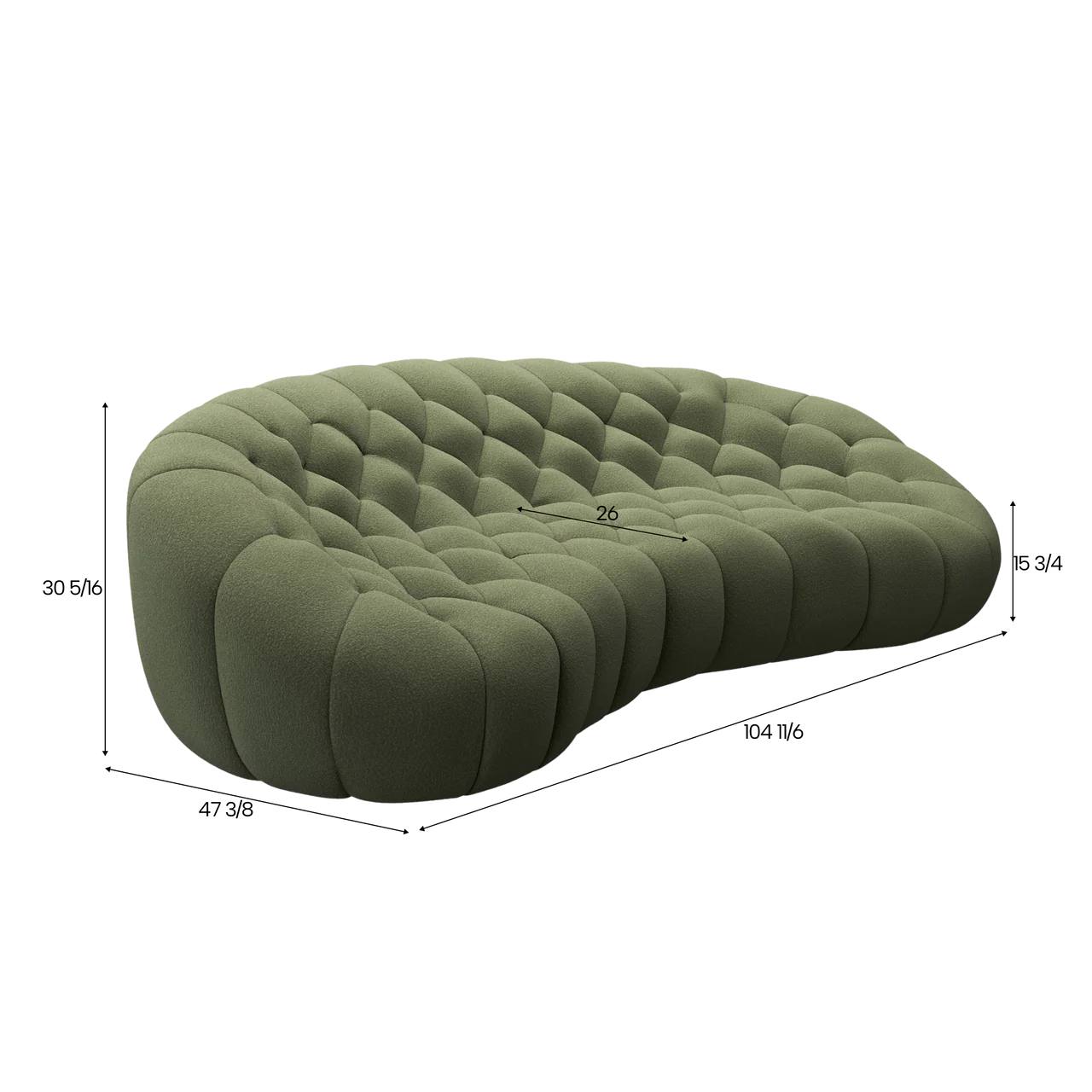 Warby 3 Seater Sofa Green - Image 5