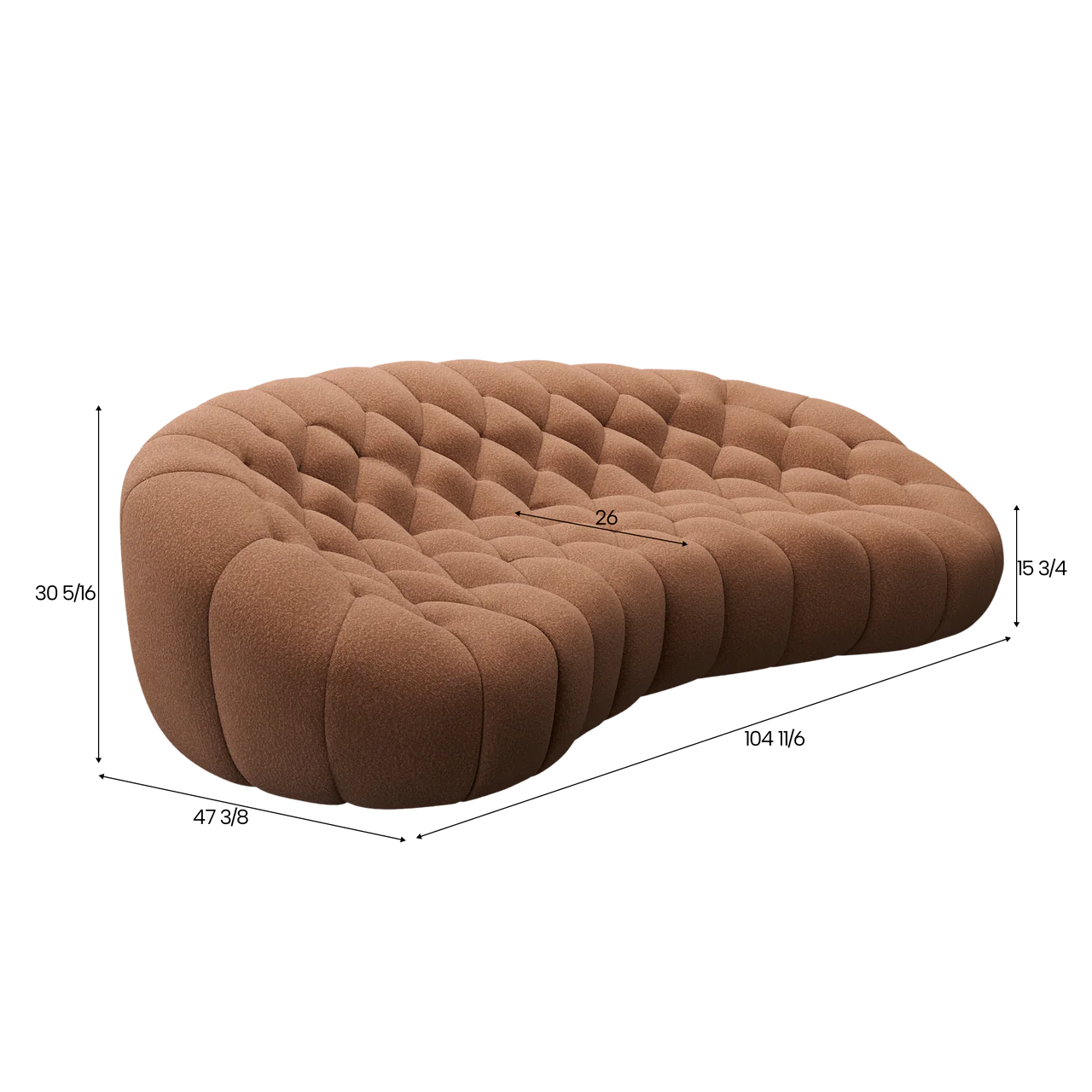 Warby 3 Seater Sofa Terracotta - Image 5