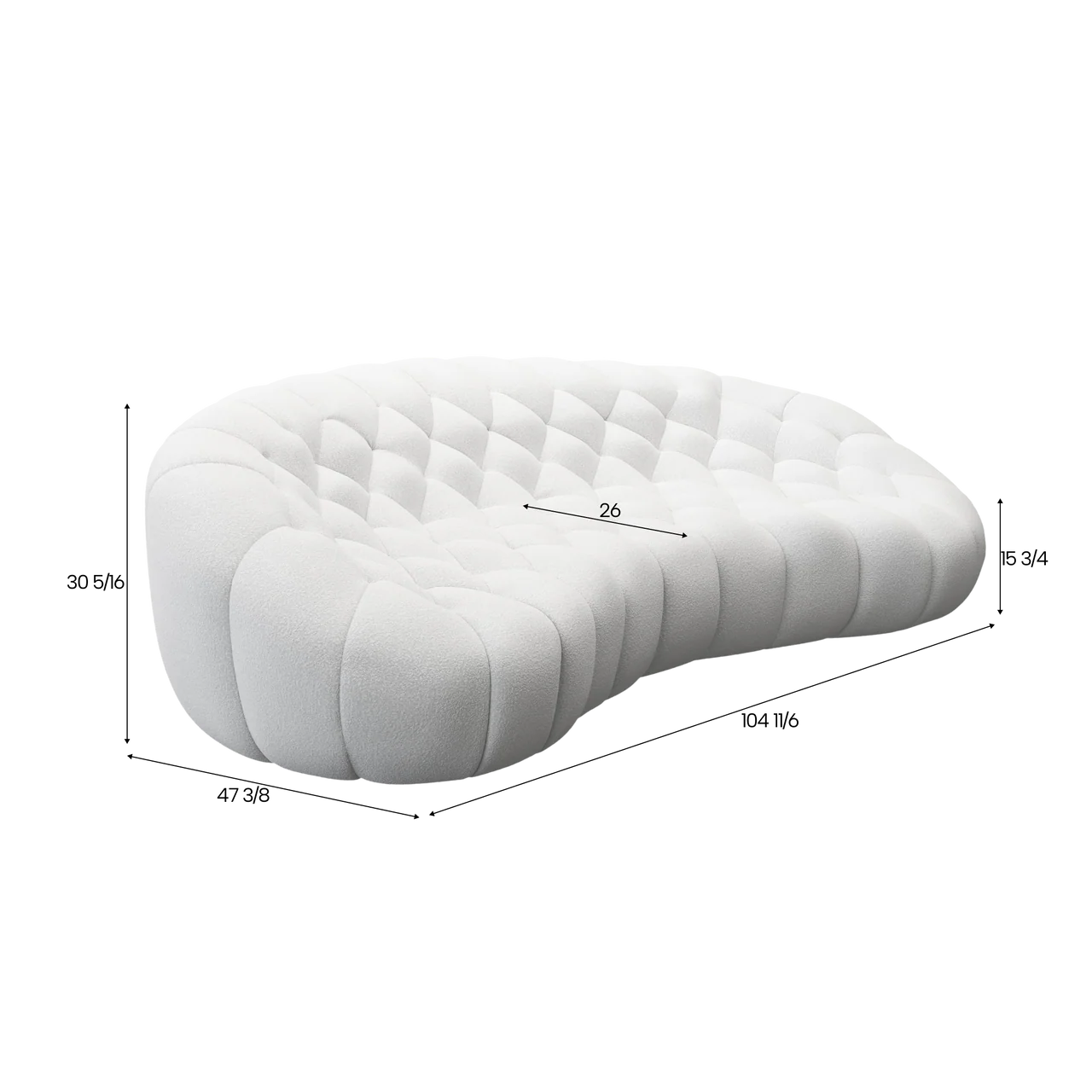 Warby 3 Seater Sofa White - Image 2