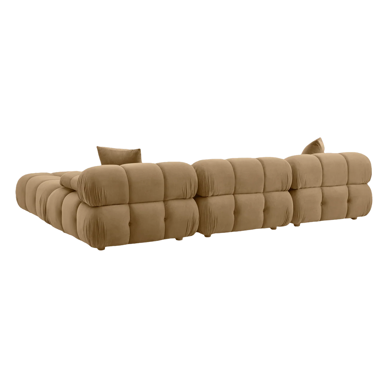 Solace Camel Velvet 4-piece Modular Sectional - Image 3