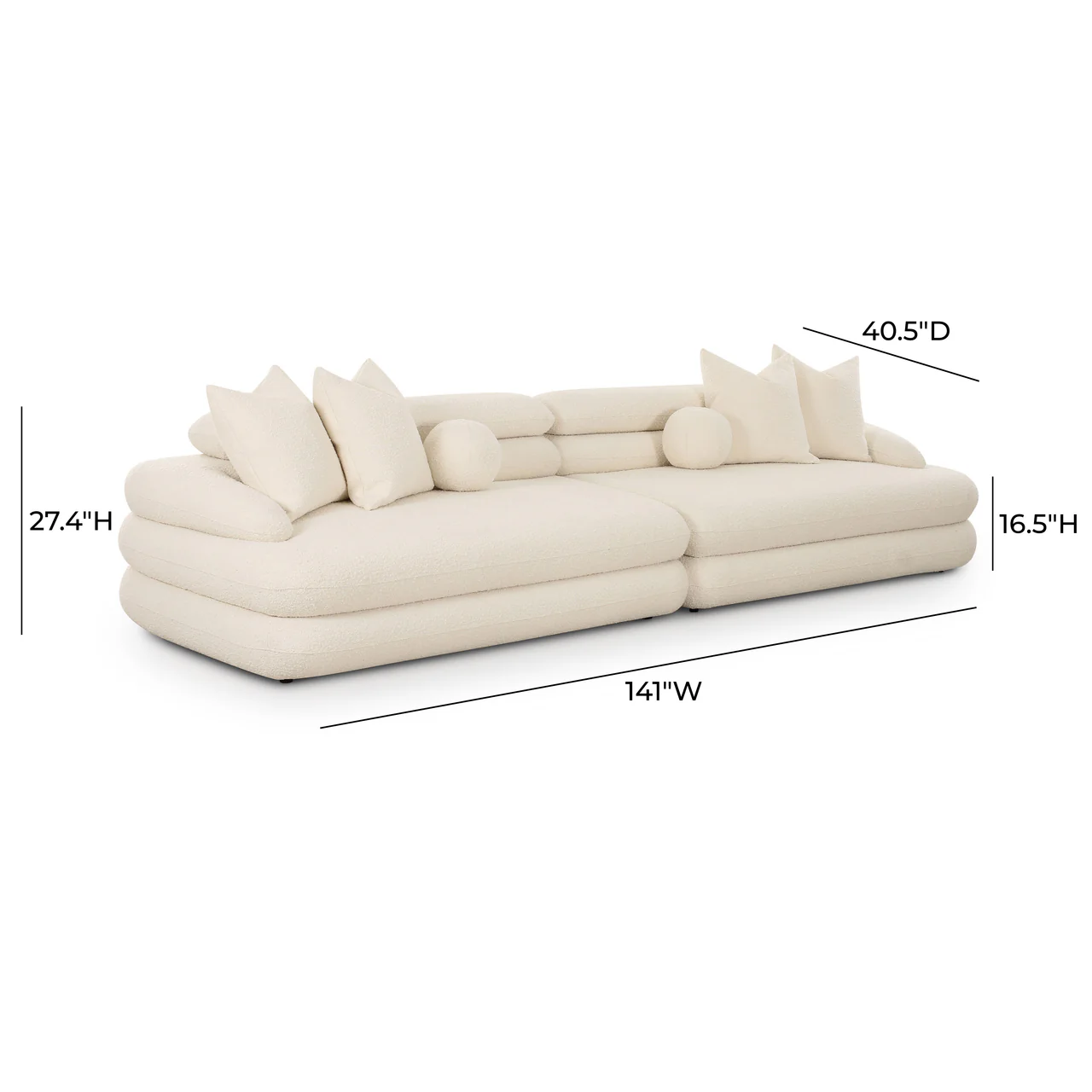 Niko Cream Boucle Modular Sofa - Image 6