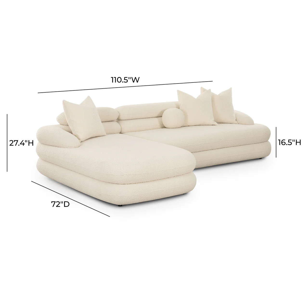Niko Cream Boucle Modular LAF Sectional - Image 5