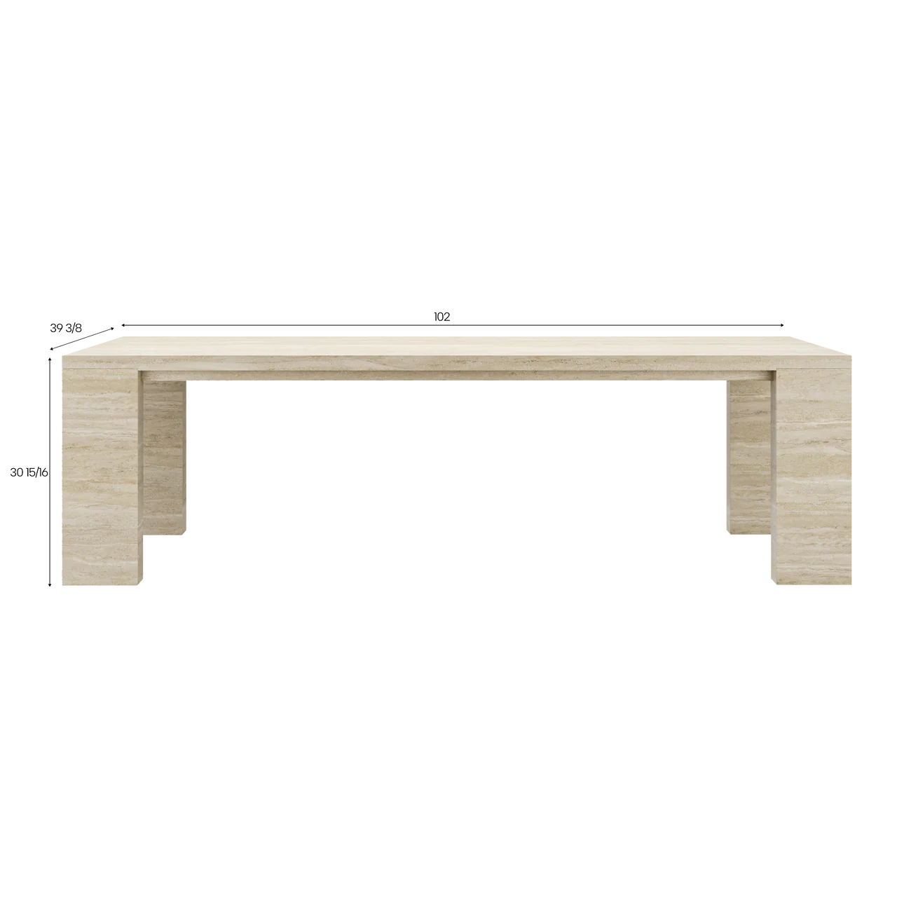 Roma Dining Table Travertine - Image 4