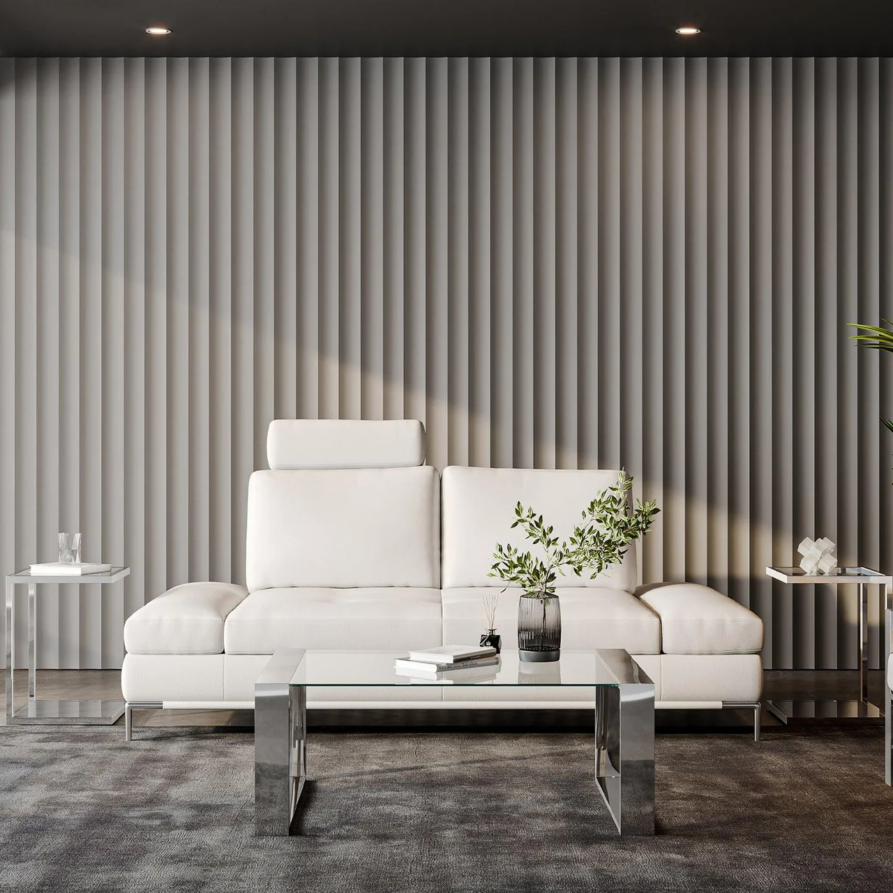 Livio 2 Seater Sofa White - Image 4