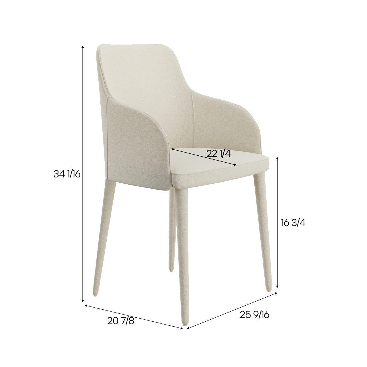 Zeta Dining Chair White Linen - Image 6