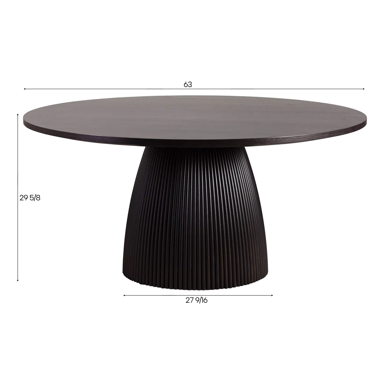 Oxford Round Dining Table Black Wood - Image 4