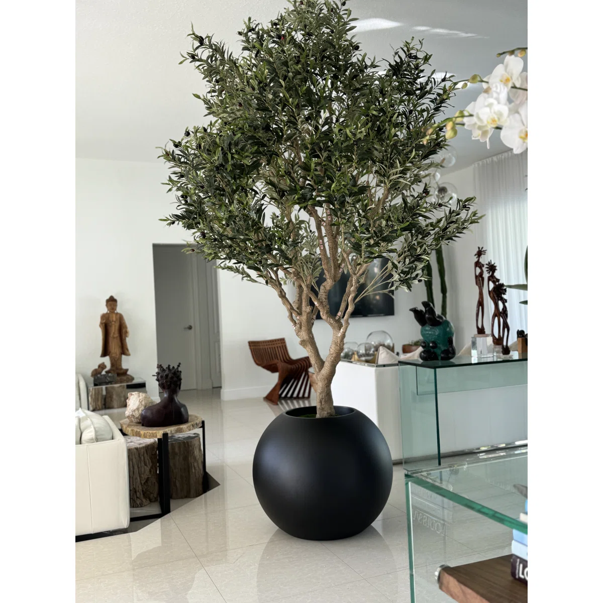 Artificial Olive Tree Globe Planter - Image 2