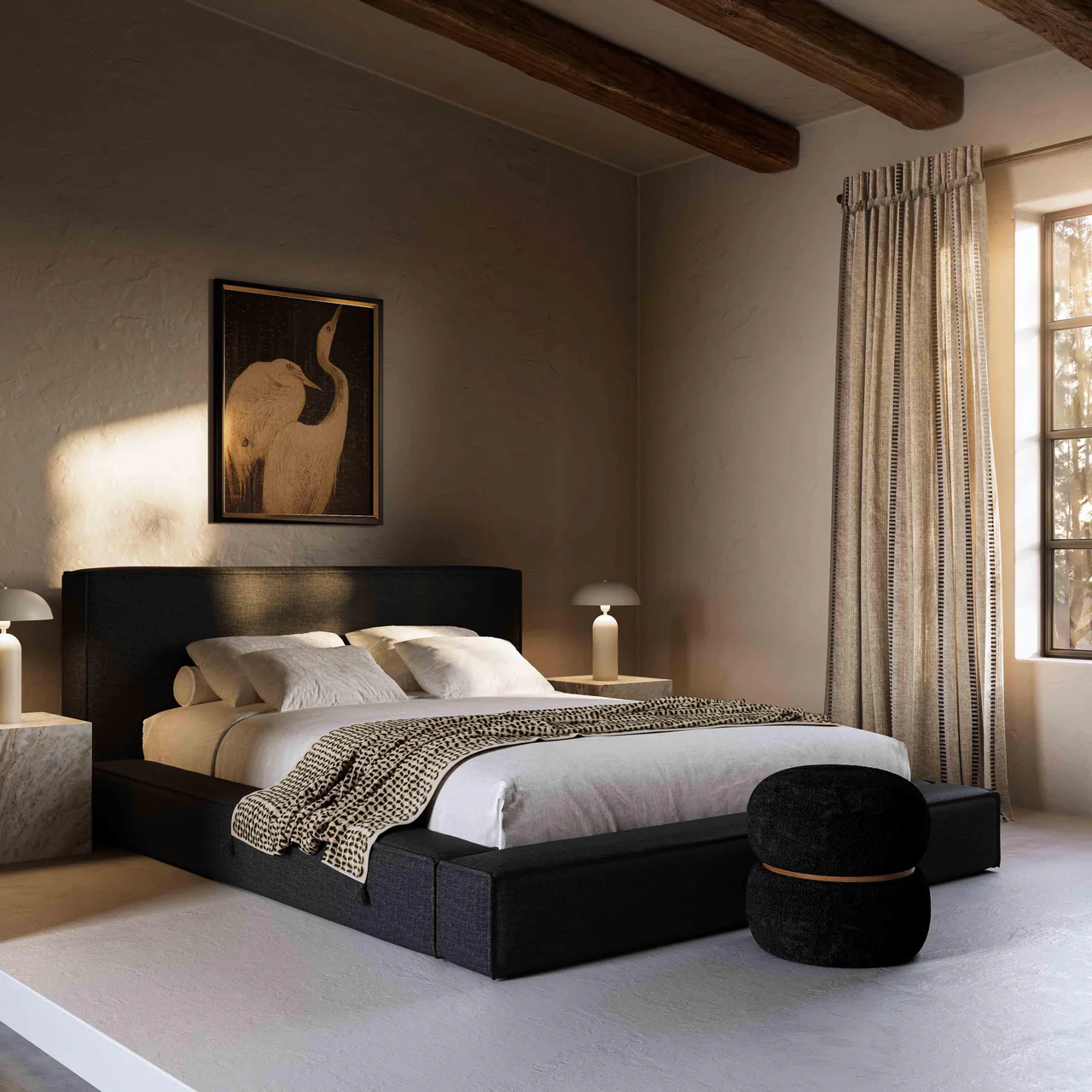 Nova Black Fabric King Bed - Image 3