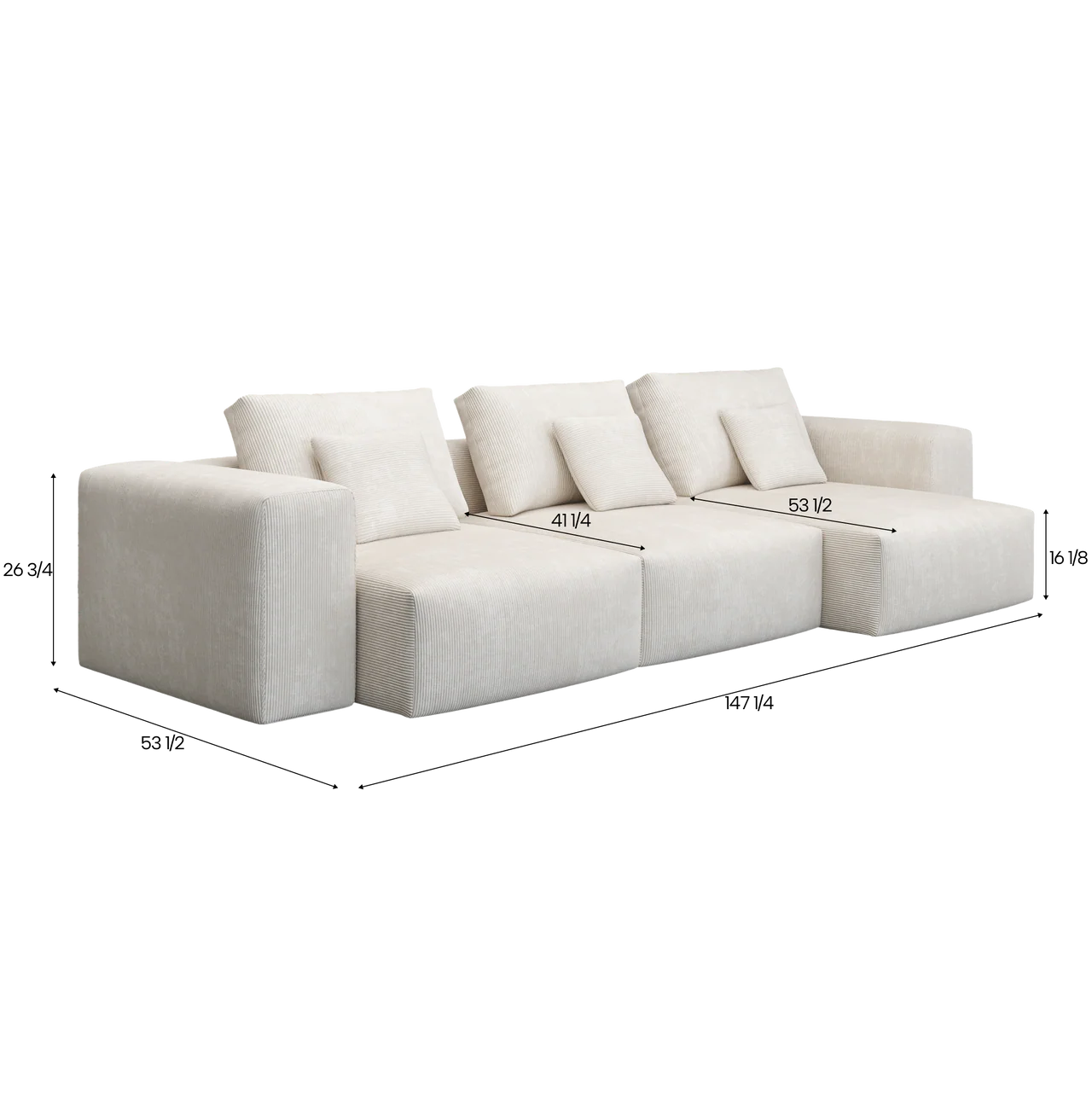 Cielo Sectional Sofa Ivory - Image 4