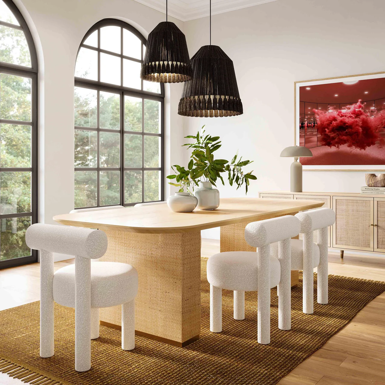 Arch Off White Boucle Dining Chair - Image 3