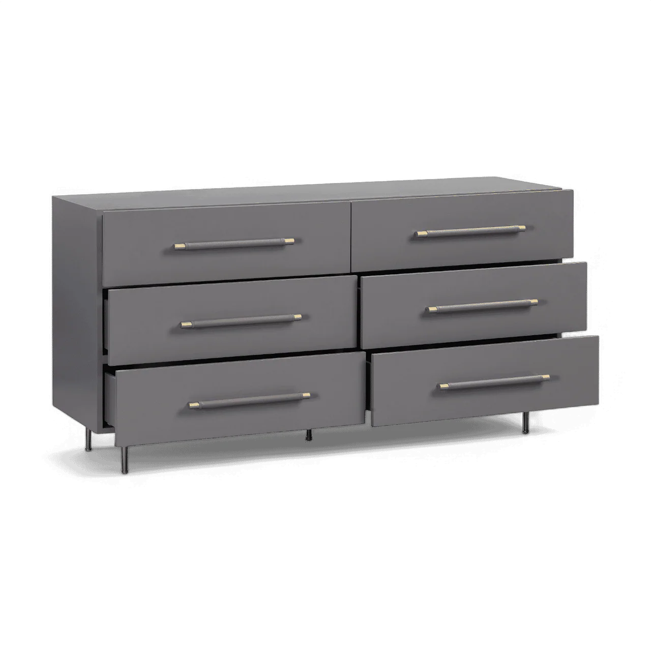 Glade Grey 6 Drawer Dresser - Image 5