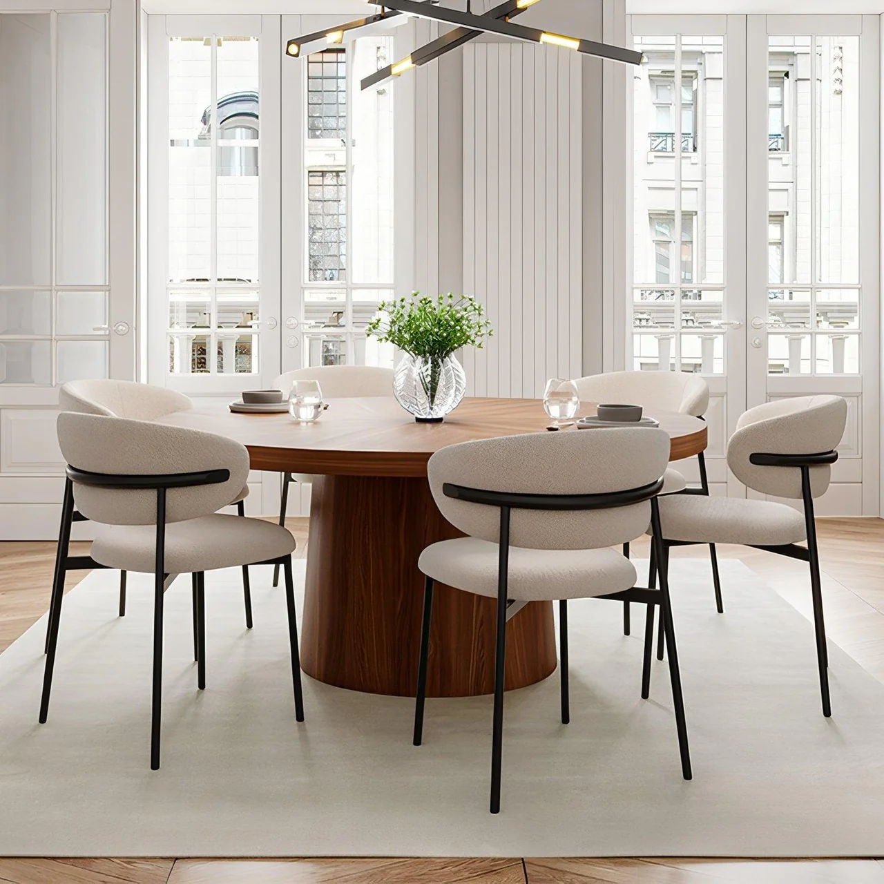 Zoya Dining Chair White Boucle - Image 2