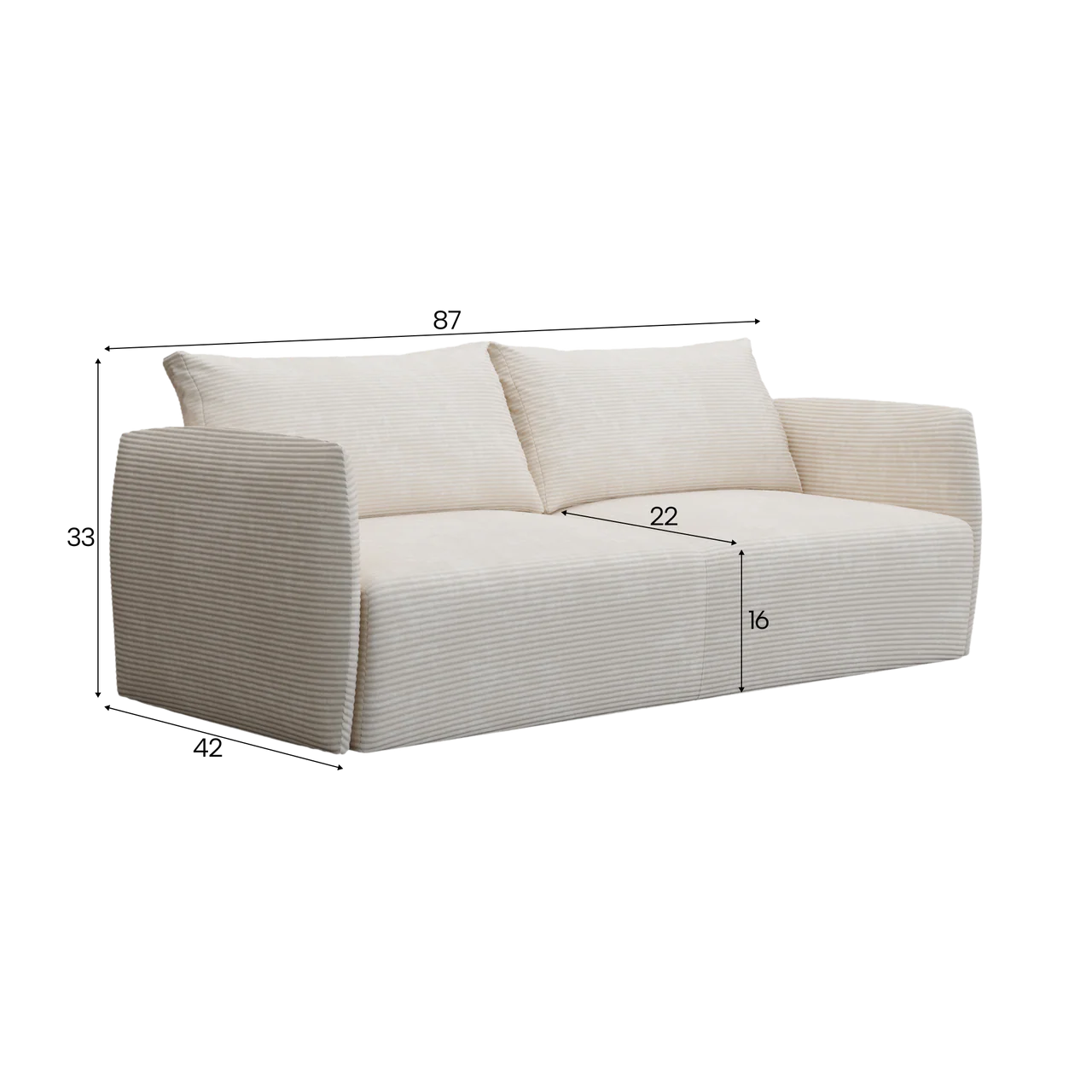 Nilo Sofa Bed Ivory Velvet - Image 6