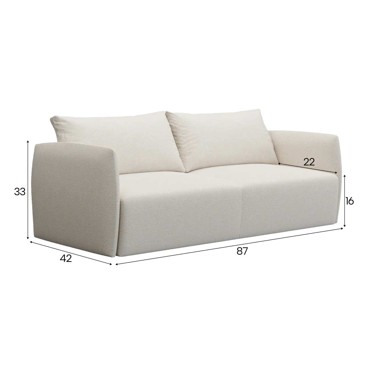 Nilo Sofa Bed Off White Boucle - Image 3