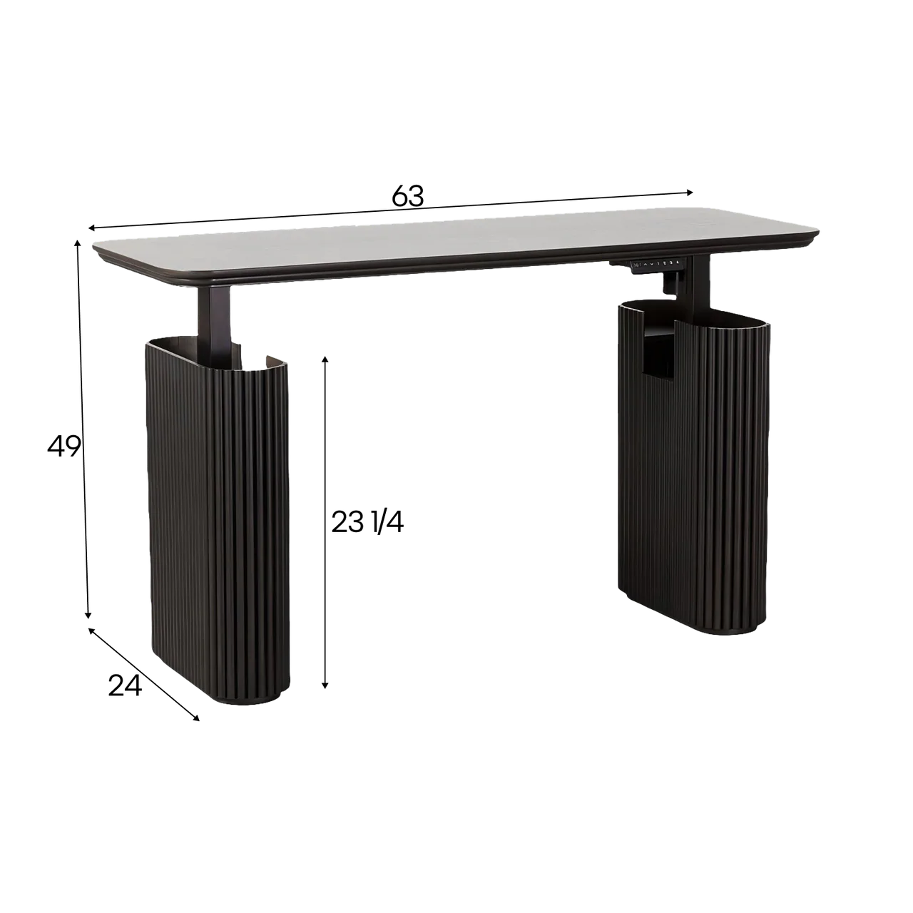 Oxford Desk Black Wood - Image 4